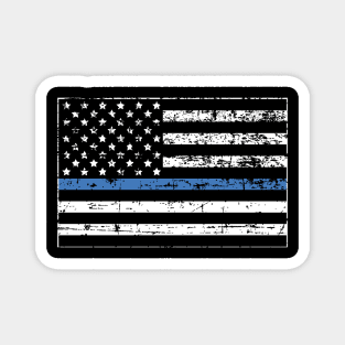 Thin Blue Line Distressed American Flag Magnet