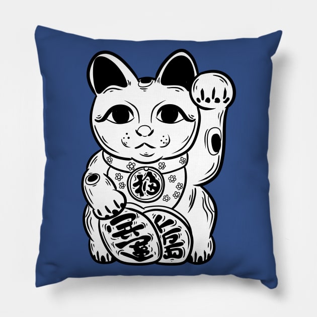 Maneki Neko Pillow by absolemstudio