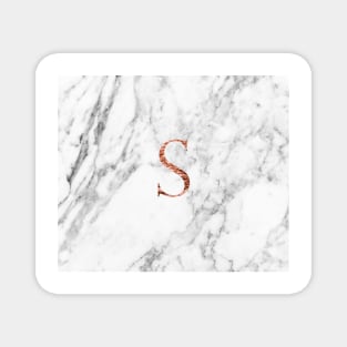 Monogram rose marble S Magnet