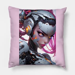 Beautiful anime cyborg girl Pillow