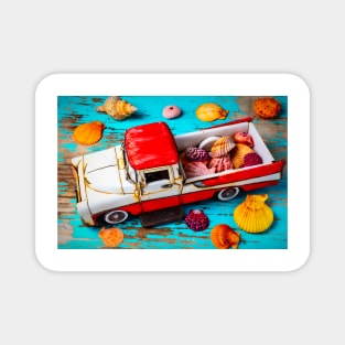 Rusty Toy Truck And Seashells Magnet