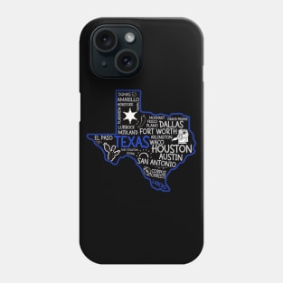 Laredo Texas cute map Houston San Antonio Dallas Austin Fort Worth El Paso Phone Case