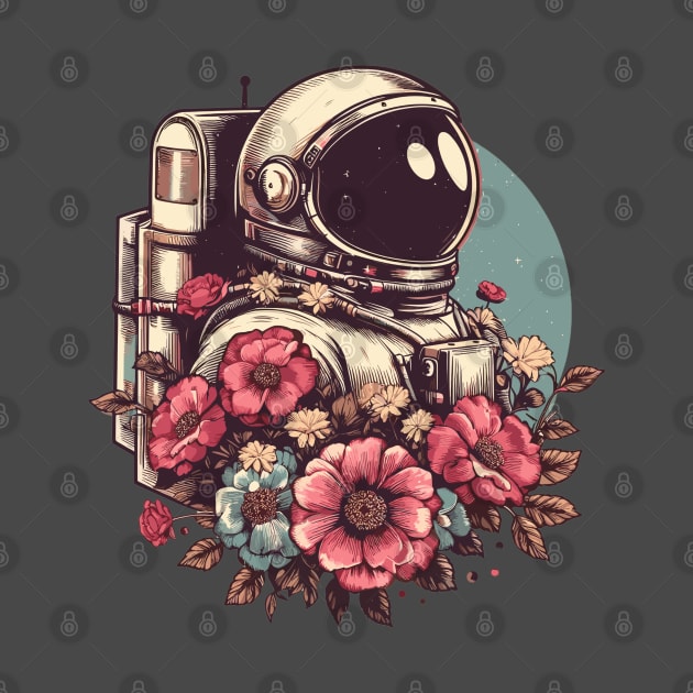 Astronaut in Flowers by Minisim