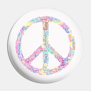 Peace Symbol Silhouette Shape Text Word Cloud Pin