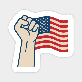 Freedom fist with American flag art Magnet