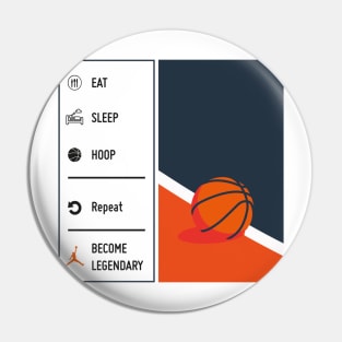 Basket Legendary Eat Sleep Hoop Repeat Pin