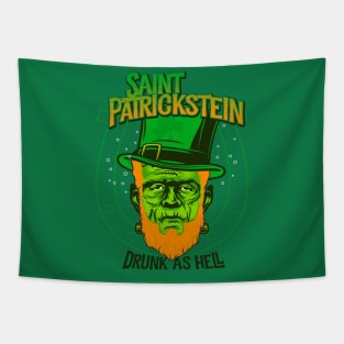 Saint Patrickstein drunk as hell green Tapestry