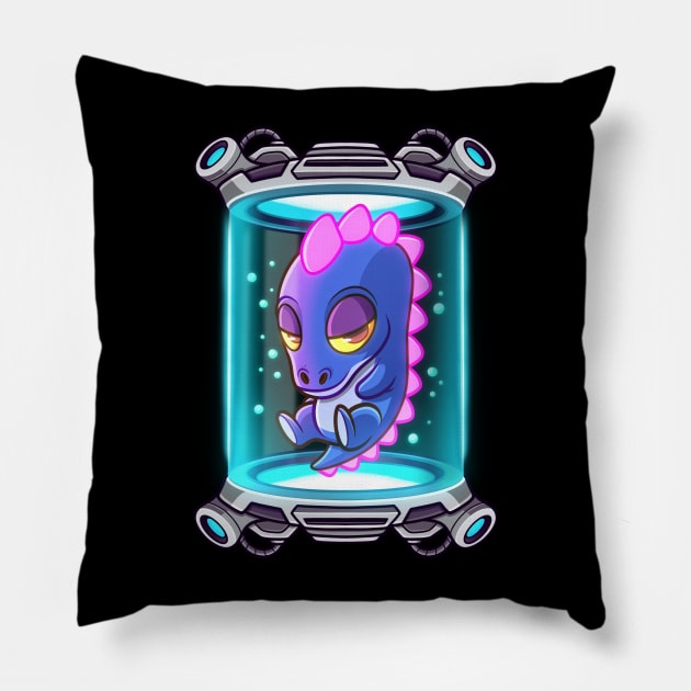 Baby Dino Clone 12 Pillow by Popon85