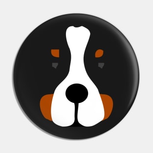 Bernese Mountain Dog Face Silhouette Pin