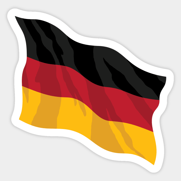 German Waving Flag Illustration - German Flag - Sticker