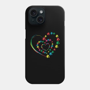 Love Ribbon Heart Puzzle Autism Awareness Gift Phone Case