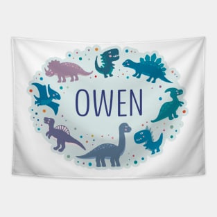 Owen surrounded by dinosaurs Tapestry