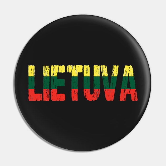 Lietuva Lithuanian Flag Distressed Souvenir Pin by Nirvanibex