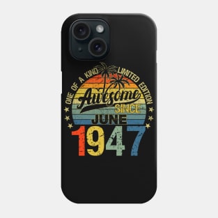 Vintage 75 Years Old June 1947 Decorations 75th Birthday Phone Case