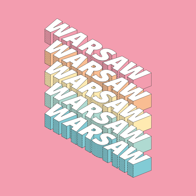 Retro Warsaw 3D rainbow typography by stu-dio-art