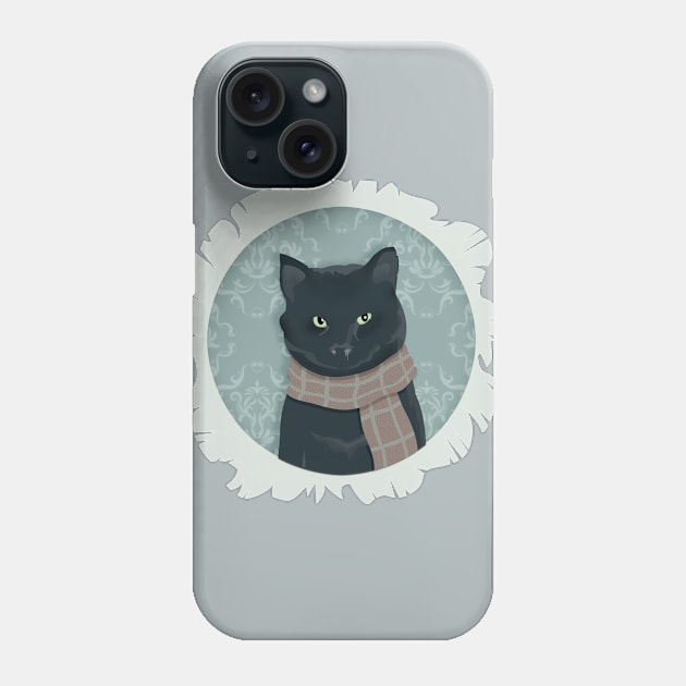 Sniffly Cat Portrait Phone Case by DearTreehouse