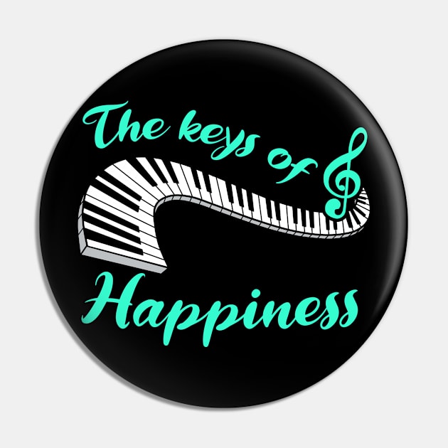 Piano Player Gift Keys Of Happiness Keyboard Music Teacher Print Pin by Linco