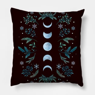 Moonlight Garden - Teal Snow Pillow