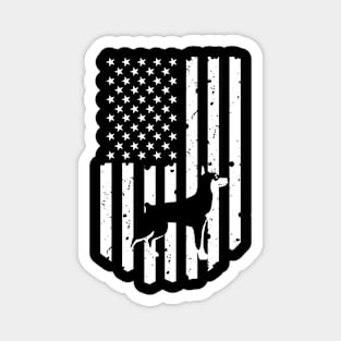 Black White American Flag Miniature Pinscher Magnet