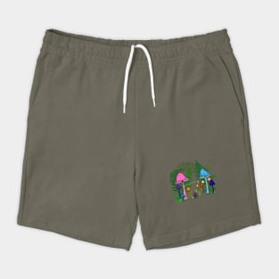 Ziplining Colorful Mushrooms Shorts