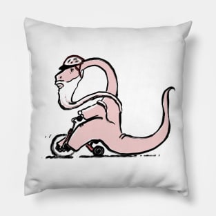 Dino on a trike Pillow