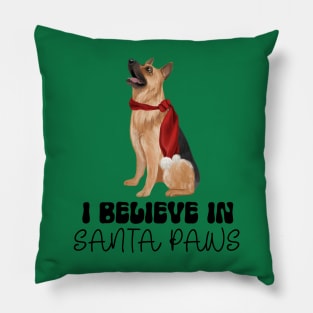 Santa Paws German Shepherd Christmas Pillow