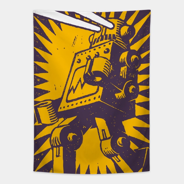 Purple Robot Tapestry by WonderWebb