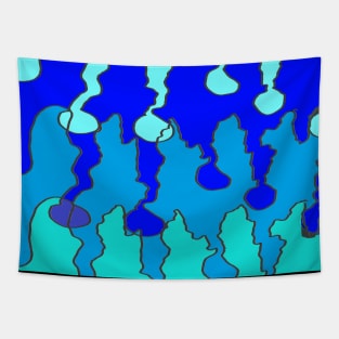 blue drip spray art Tapestry