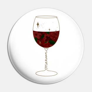 Maroon Wine Glass Pin