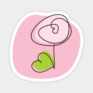 Pink rose drawing Magnet