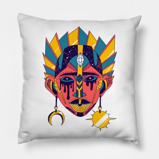 Retro Triad African Mask No 12 Pillow