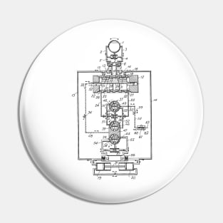 Hydraulic Steering Plant for Ships Vintage Patent Hand Drawing Pin