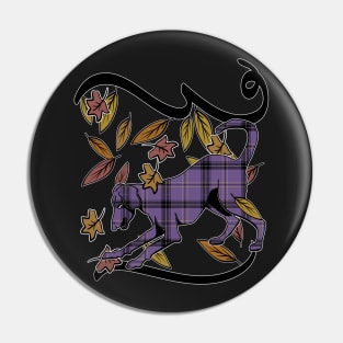 Plaid Puppy Dog Autumn Fall Leaves Pin