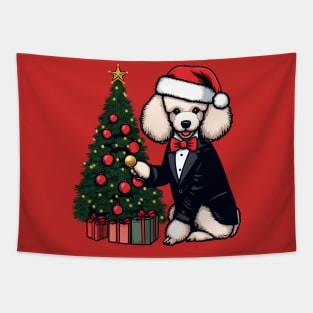 Poodle Dog Christmas Tapestry