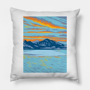 Bonneville Salt Flats in Tooele County Utah USA WPA Art Poster Pillow