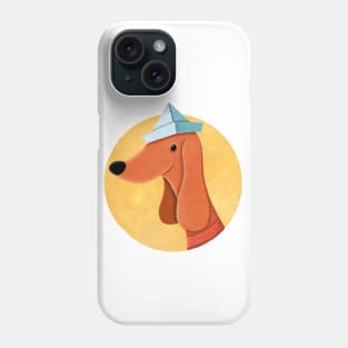 Dog With Newspaper Hat | Illustration Phone Case