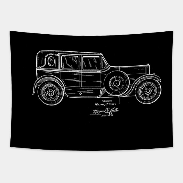 Automobile Car Vintage Patent Drawing Tapestry by TheYoungDesigns