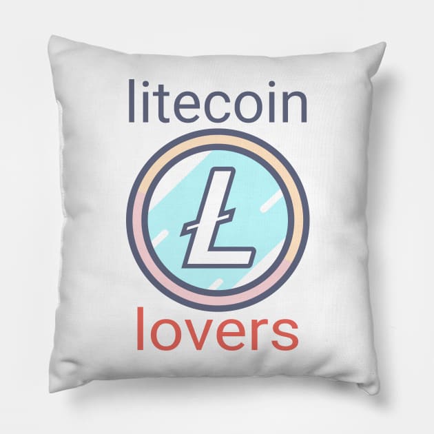 Litecoin lovers: Pastel Litecoin Devotee Symbol Pillow by RetroWavePrints