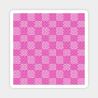 Checkered Love in Magenta and White Magnet