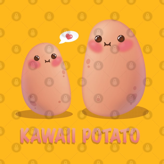 Cute Kawaii Potato Family by Irene Koh Studio