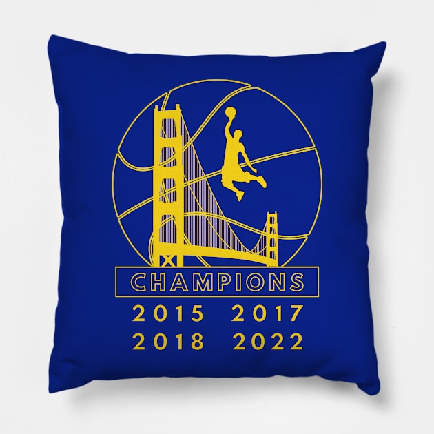 Golden State Basketball Championship Pillow by Kishu