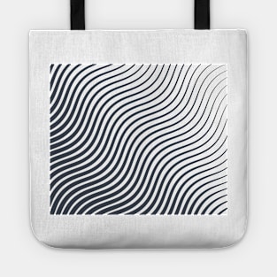 Wavy Lines Black And White Tote