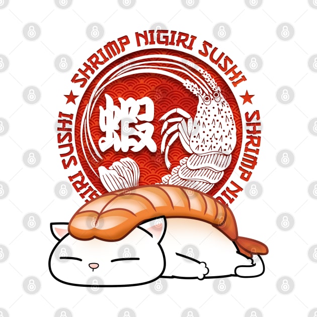 Chubby Cat Shrimp Sushi by Takeda_Art