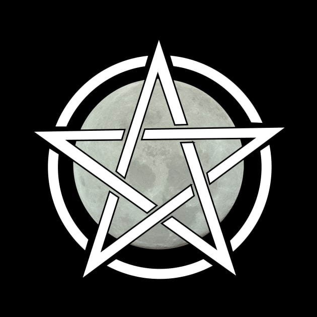 Pentagram and moon by MysticMoonVibes