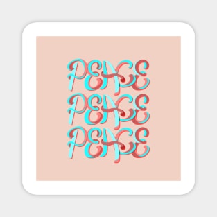 Peace quote colourful cute pink Magnet