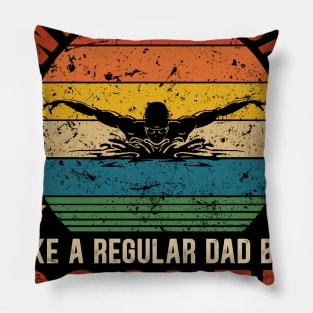 Swimming Dad Funny Vintage Swimming Father's Day Gift Pillow