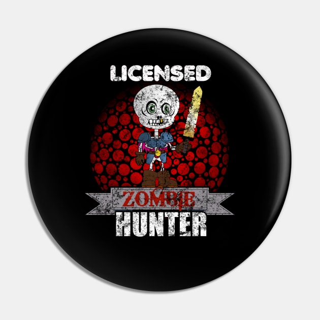 Vintage Licensed Zombie Hunter Skeleton Halloween Pin by theperfectpresents