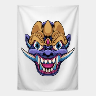 Balinese Mask Purple Demon Tapestry