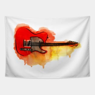 Watercolor guitar Tapestry