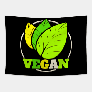 Green Leaves Logo For Vegetarian and Vegan Tapestry